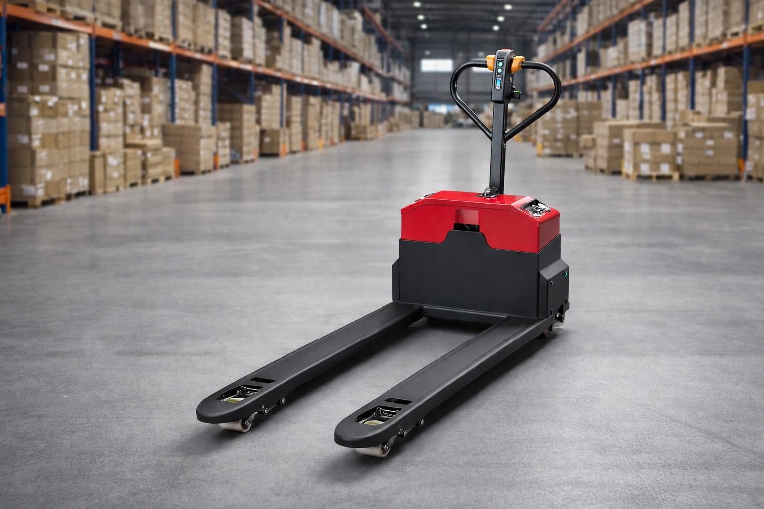 EcoliftX ELX-6600 electric pallet jack in a warehouse